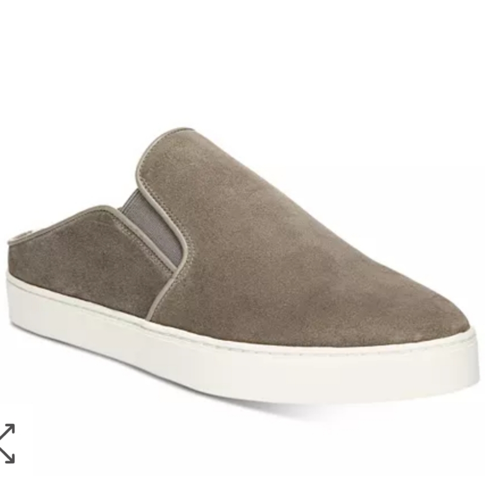 Vince verrell suede woodsmoke mule sneakers
